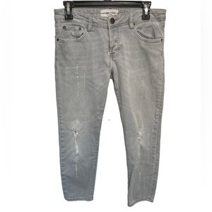 Etienne Marcel‎ Distressed Gray Crop Jeans